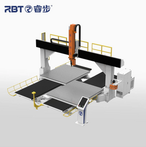 CE -zugelassene 5 -Achsen -CNC -Router mit Doppelarbeit für PP/PE/PET/PET/ABS -Schimmelpilzverarbeitung